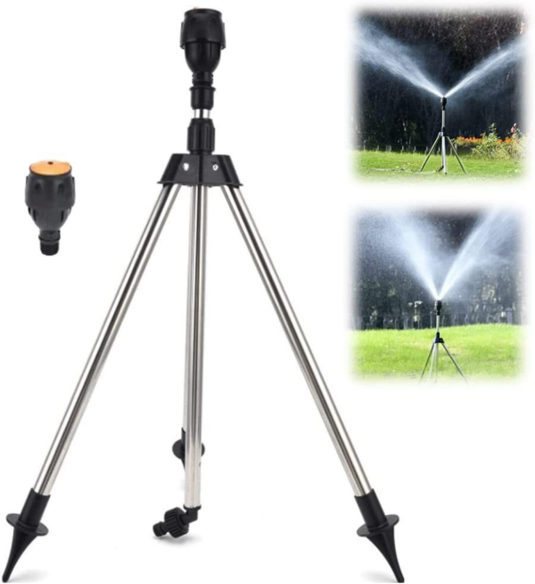 Automatic Rotating Garden Sprinkler with Adjustable Tripod - Efficient Lawn Watering System