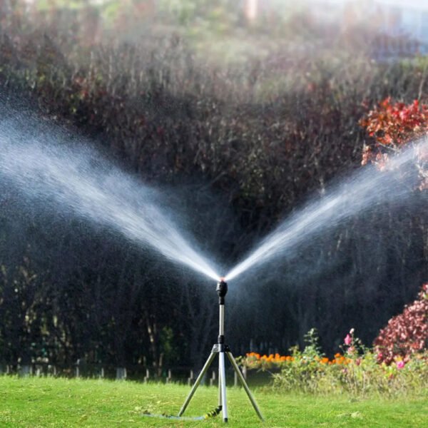 Automatic Rotating Garden Sprinkler with Adjustable Tripod - Efficient Lawn Watering System