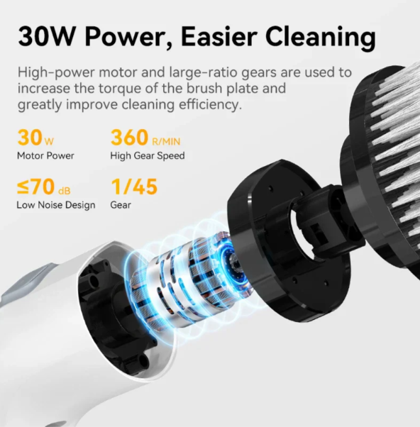 Rechargeable Electric Scrubber With 7 Versatile Brush Heads