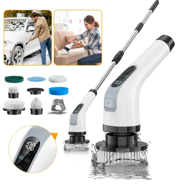 Rechargeable Electric Scrubber With 7 Versatile Brush Heads