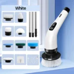 electric‑scrubber‑full‑accessories‑kit‑with‑brush‑heads Multi‑purpose cordless electric cleaning scrubber full accessory kit