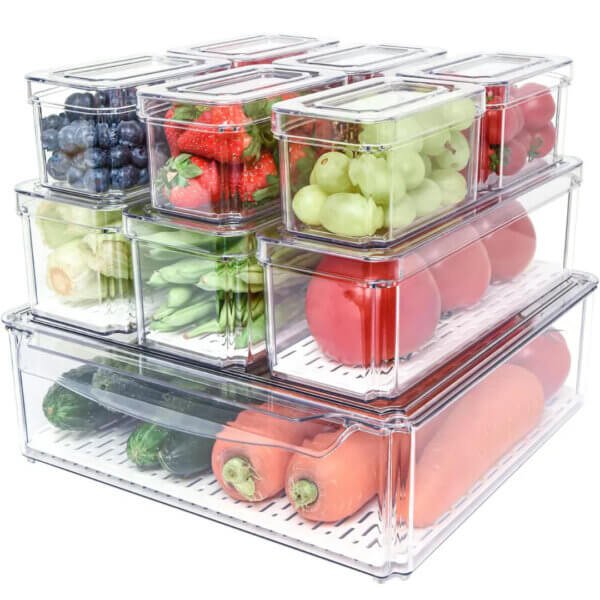 10-Piece Stackable Fridge Storage Container Set