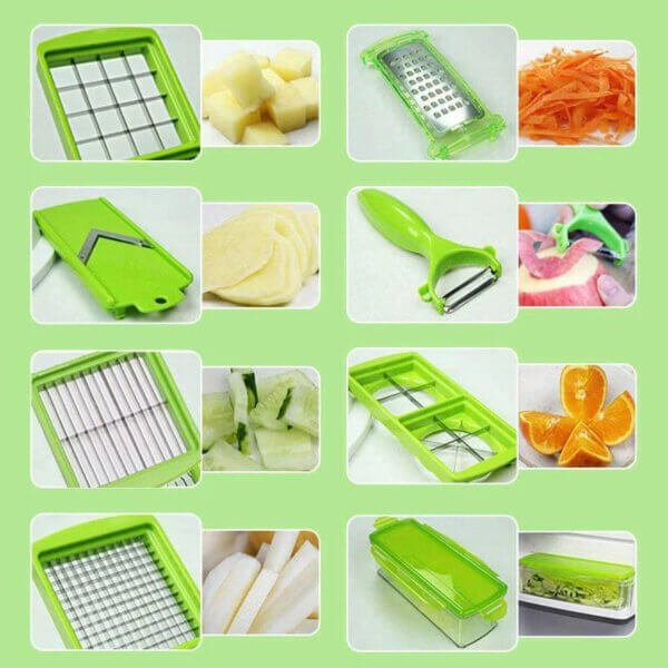 12-in-1 Vegetable Slicer with Interchangeable Blades and Built-In Collection Container  22 reviews