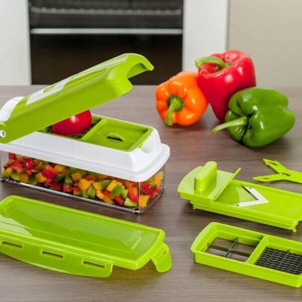 12-in-1 Vegetable Slicer with Interchangeable Blades and Built-In Collection Container  22 reviews
