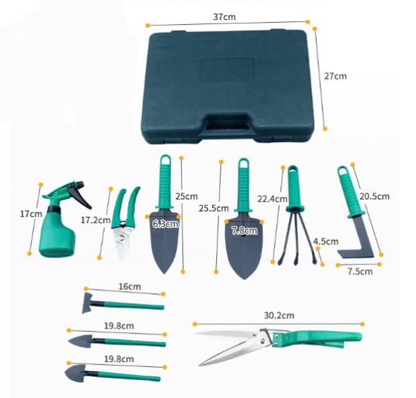 10-Piece Garden Tool Kit: Essential Ergonomic Tools for Beginners