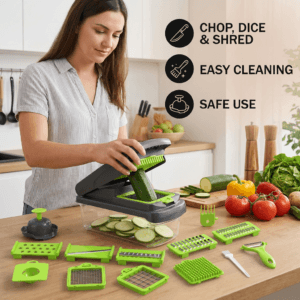 15-in-1 multifunction fruit & vegetable slicer – chop, dice & shred