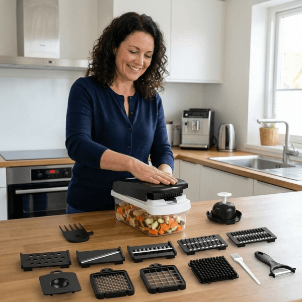 15-in-1 multifunction fruit & vegetable slicer – chop, dice & shred