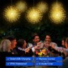Solar Firework Lights for Parties Warm white solar firework lights hanging above garden party table, IP65 waterproof outdoor decor