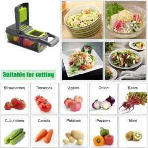 multi-functional manual vegetable chopper for fruits and veggies, suitable for meal prep salads