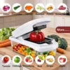 Multi-Functional Manual Vegetable Chopper Slicer Multi-functional manual vegetable chopper slicer dicer with container, kitchen food cutter for onion, potato, carrot and fruit