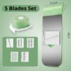 5 interchangeable blades set for mandoline vegetable slicer, multi cutting options for slicing, grating, dicing, kitchen food prep accessory