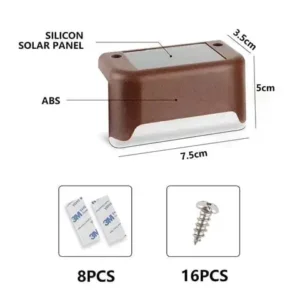 Solar Step Lights Outdoor - Waterproof Multi-Pack 5 Solar step light dimensions 7.5×3.5×5cm, made of ABS and silicon solar panel, includes 3M tape and screws 4 安装步骤说明图 Solar step light installation guide: two easy ways with screws or double-sided adhesive tape for stairs and fences 5 围栏安装夜景实拍 Solar LED step lights installed on outdoor fence, warm white illumination for patio and garden night lighting 💡 优化说明 全部以核心产品名 solar LED step lights 开头,和你产品的主题完全统一 每张 ALT 都描述了图片的关键信息(场景、功能、配件、安装方式),搜索引擎和屏幕阅读器都能精准识别 长度适中,自然植入关键词,不会被判定为堆砌,同时提升图片在 Google 图片搜索中的曝光机会 需要我把这些也加到之前的图片 ALT 汇总表里,给你一份完整的清单吗? 再润色一下,让文本更有吸引力 有没有更多的产品图片ALT文本示例? 如何进一步优化产品图片ALT文本以提高SEO效果?