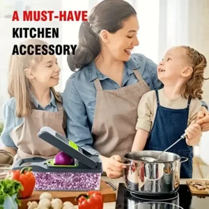 manual vegetable chopper for family kitchen meal prep, makes cooking with kids easier