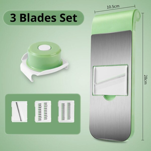 Interchangeable blades set for multi vegetable slicer, different cutting options for kitchen food prep