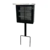 Black metal solar powered outdoor bug zapper with ground stake, electric UV mosquito trap lamp for backyard garden