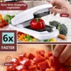 6x Faster Vegetable Chopper, Time-Saving 6x faster vegetable chopper, save time chopping vegetables with manual food cutter