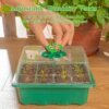 Alt text: Reusable seed starter tray with adjustable humidity dome vent, allowing you to control humidity and heat levels to meet the needs of germinating vegetable, herb and flower seeds