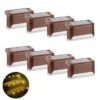 8-Pack Brown Solar Step Lights Kit 8-pack brown solar step lights set with LED night light demo