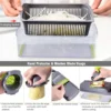 vegetable chopper manual with drain basket and hand protector, easy to use and clean