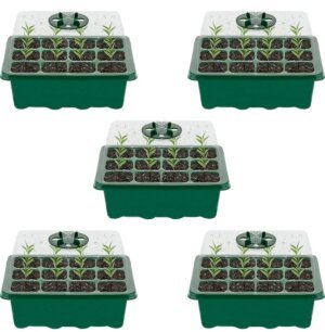 Adjustable Humidity Seed Starter Trays for Germination Adjustable humidity seed starter trays with lids, plastic plant germination kit for seedlings