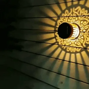 Solar mandala garden wall lights, outdoor weatherproof LED projection wall light for patio decor