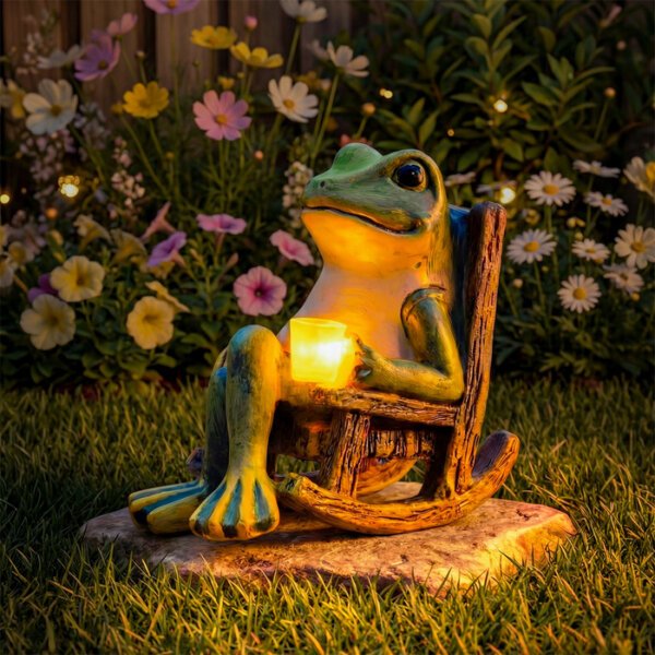Frog Rocking Chair Solar Garden Light outdoor decor lamp