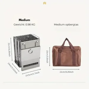 foldable wood camping stove with storage bag
