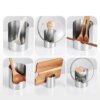 6 Multi Usage Scenes Multi-scene display of stainless steel kitchen lid and utensil holder for spoons, pan lids, cutting boards