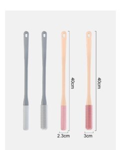 đ„While Supplies Last 40% OFF!đ Toe Gap Cleaning Brush 9 UK long handle crevice foot brush two size soft silicone heads grey pink beige
