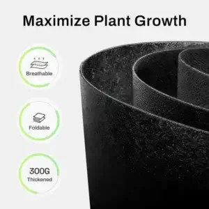 Fabric plant grow bags for vegetables, 300g thickened non woven fabric, breathable and foldable material to maximize plant growth