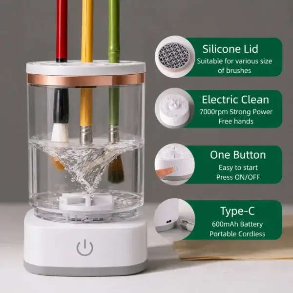 Electric Paint Brush Cleaner Rechargeable Electric Paint Brush Cleaner automatic vortex art brush cleaning cup with one button control