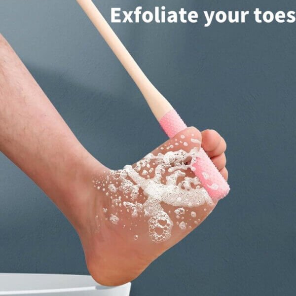 Pink Exfoliating Toe Crevice Cleaning Brush UK UK exfoliating toe crevice cleaning brush for foot care