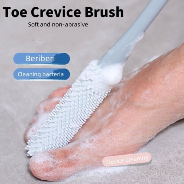 Soft Non-Abrasive Toe Crevice Cleaning Brush UK UK soft gel toe crevice cleaning brush for foot hygiene