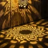 Colour changing solar mandala projector light, black solar mandala pattern projection light warm lighting outdoor garden decoration